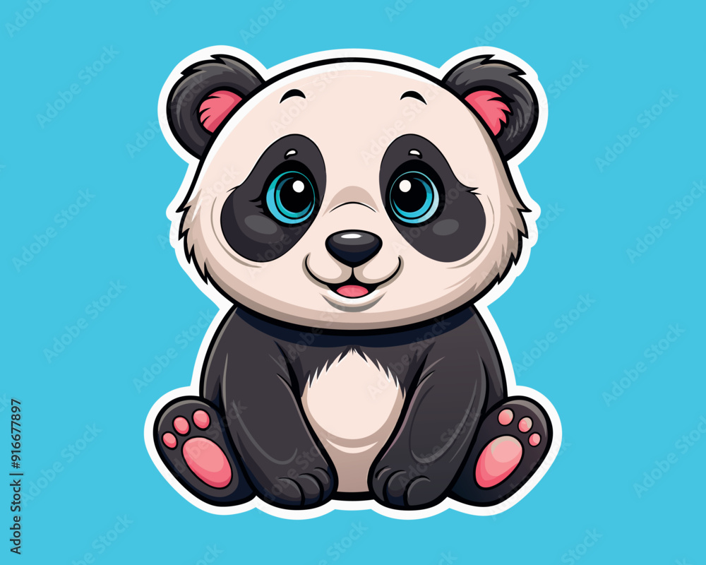 Fototapeta premium Panda Illustration and Sticker Design 