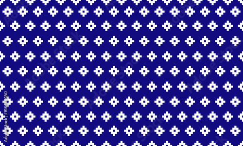 a detailed pattern composed of square designs,squrae shape pattern white color on blue background 