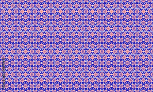 a detailed pattern composed of circle designs,flower pattern pink color.