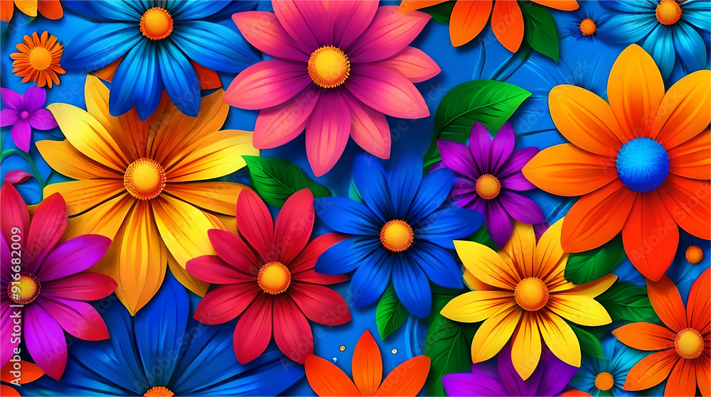 Bright colors abstract flowers Bright colors abstract flowers
