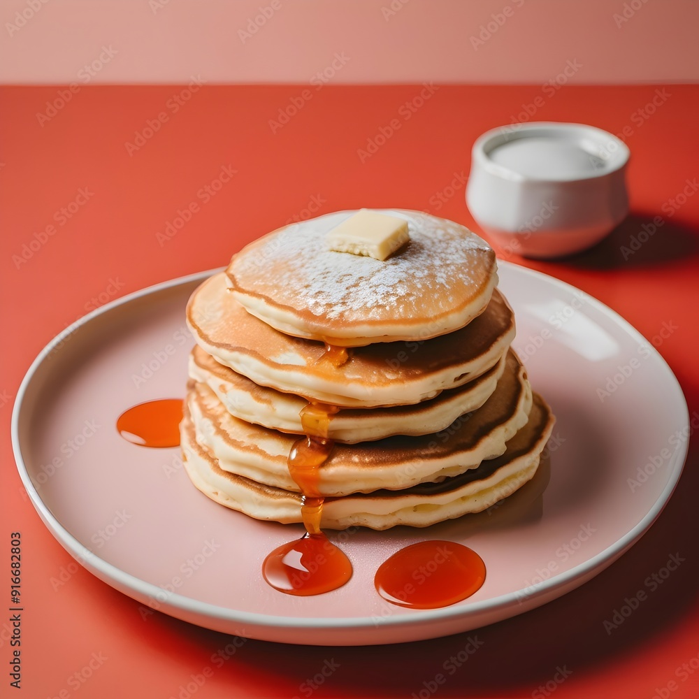 Breakfast Pancakes on a Modern Minimalistic Background. Elegant, food-themed illustration perfect for diverse projects, from culinary marketing to home decor Breakfast Pancakes on a Modern Minimalistic Background. Elegant, food-themed illustration perfect for diverse projects, from culinary marketing to home decor