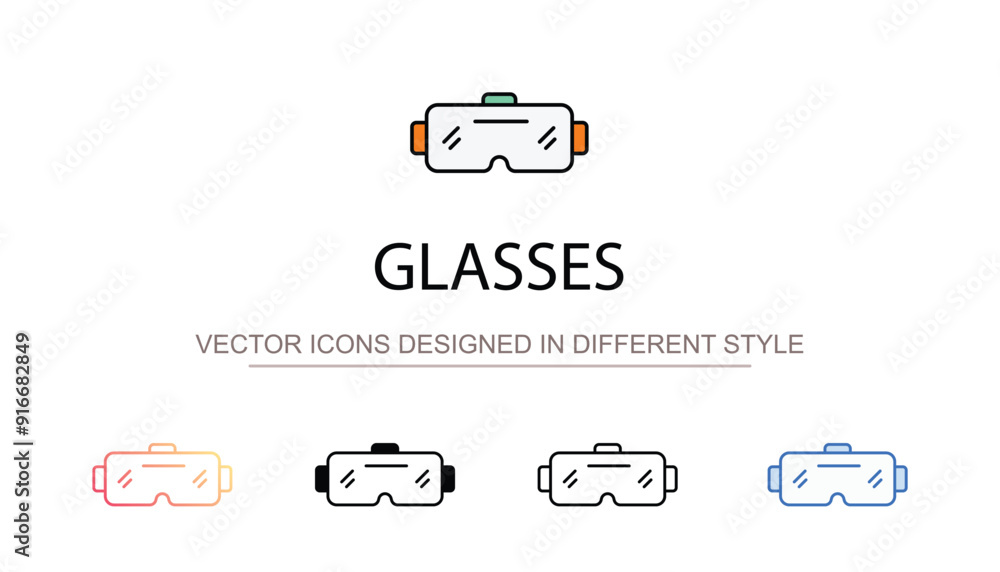 Naklejka premium Glasses icon design with white background stock illustration