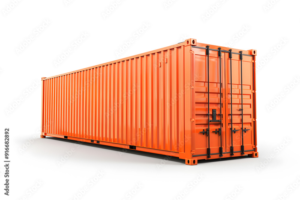 Metal Cargo ship container mockup, isolated on white Metal Cargo ship container mockup, isolated on white