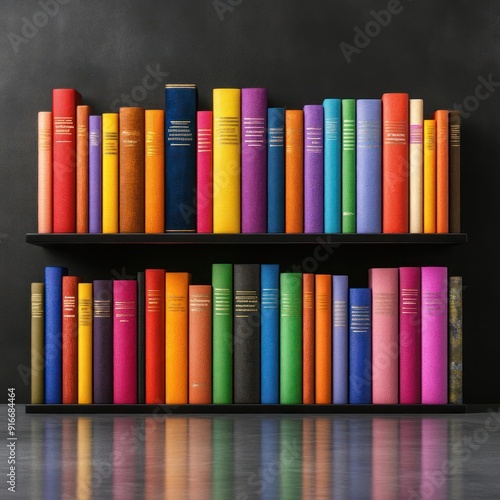 Obraz na płótnie A bookshelf filled with colorful books. w salonie