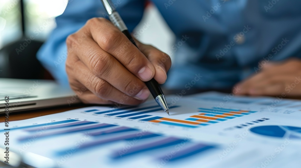 Manager or executive validating the company's income and expenses forecast. Corporate finance and strategic plan, annual budget, and financial planning Manager or executive validating the company's income and expenses forecast. Corporate finance and strategic plan, annual budget, and financial planning