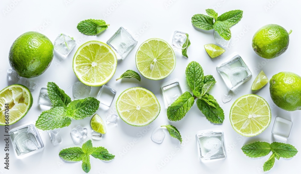 Refreshing Lime and Mint Composition Refreshing Lime and Mint Composition