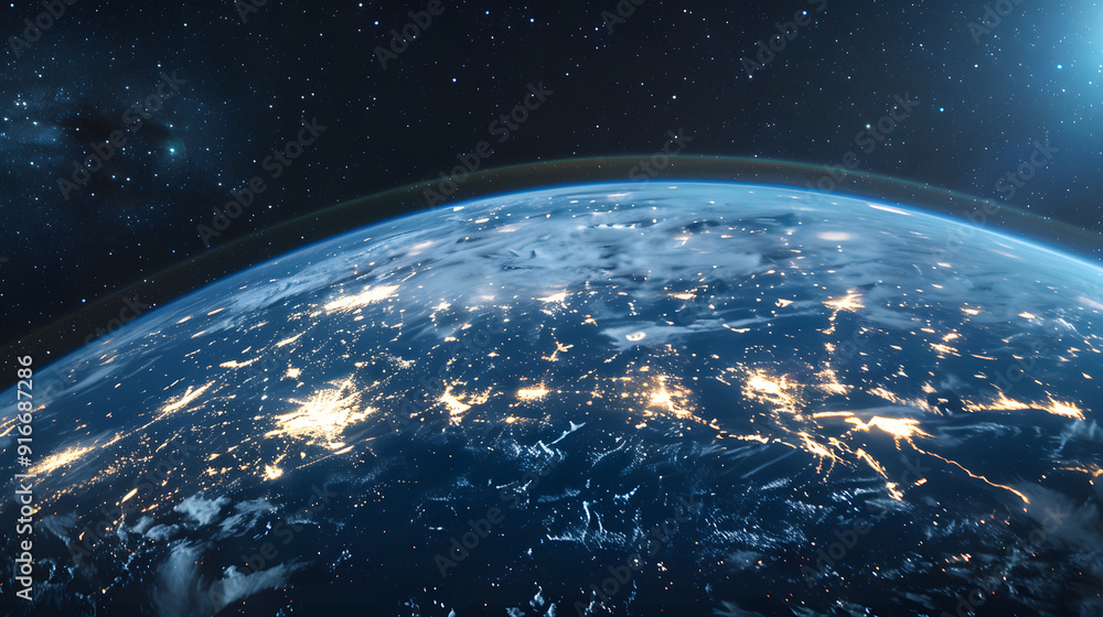 Obraz premium The glowing Earth in space