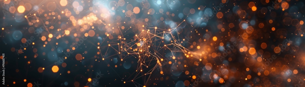 Fototapeta premium Network of interconnected nodes and lines, visualizing complex data and relationships, dynamic and futuristic representation