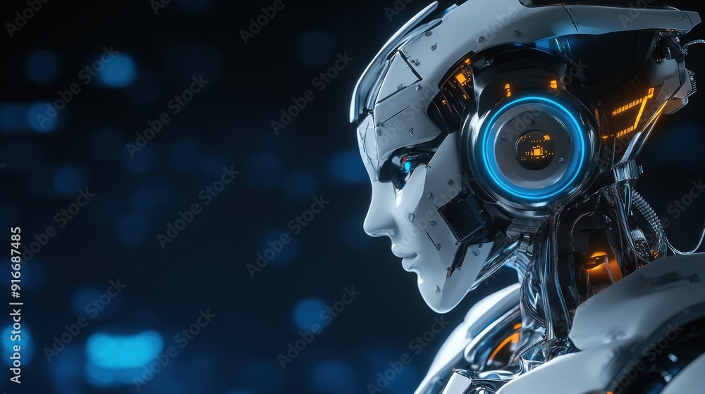 Fototapeta premium Futuristic Cyborg Portrait