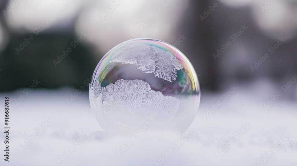 A Stunning Winter Bubble Captured in a Snowy Environment A Stunning Winter Bubble Captured in a Snowy Environment