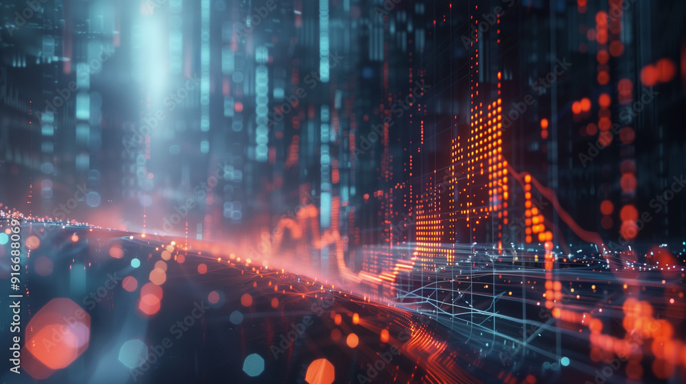 Naklejka premium Technology hologram data.