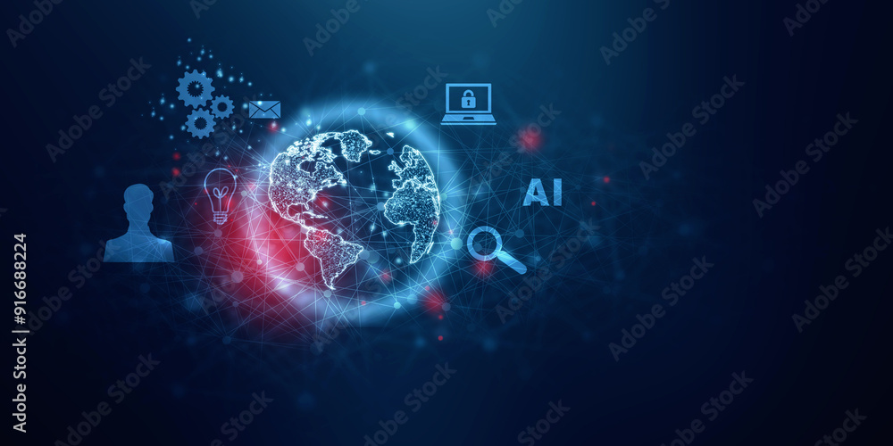 Obraz premium 2d illustration abstract technology background