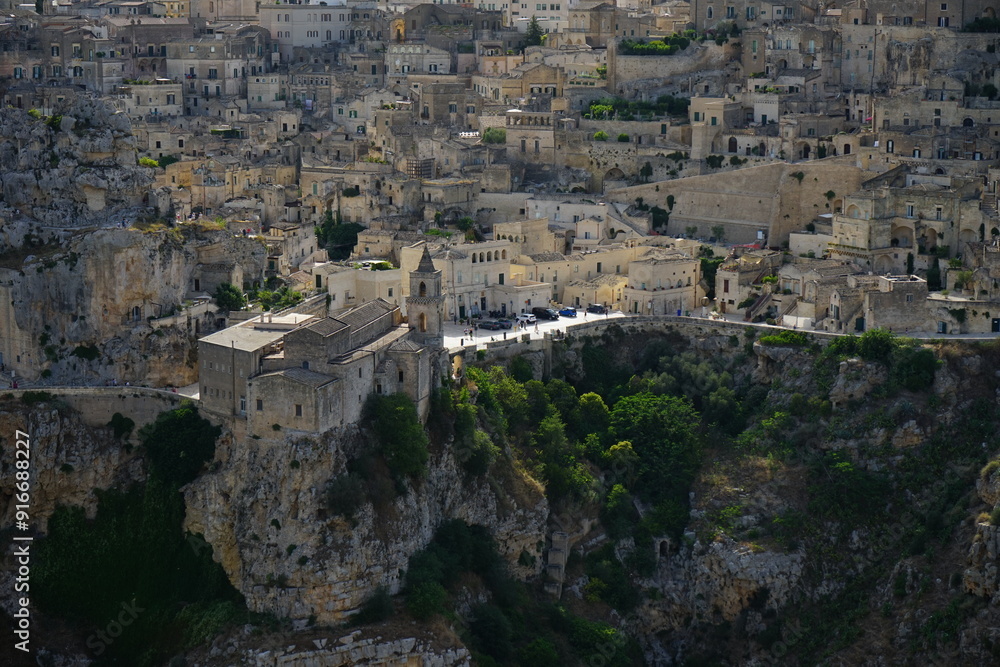 Church of San Pietro Caveoso distance view, Matera, Basilicata, Italy Church of San Pietro Caveoso distance view, Matera, Basilicata, Italy