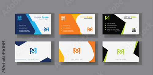 Modern and Simple Business Card Design Template. Creative Visiting Card Layout. Introduction Business Card for Electrician, HR, Employee.