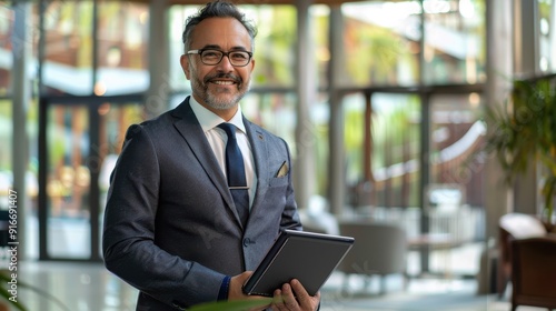 The businessman with tablet