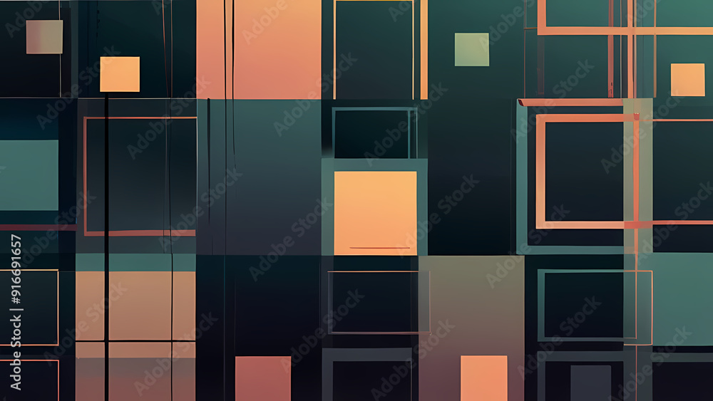 abstract illustration background with a theme of squares, using a mix of vibrant and muted colors abstract illustration background with a theme of squares, using a mix of vibrant and muted colors
