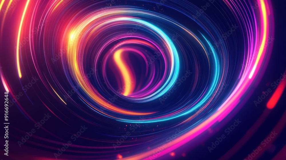 Abstract Spiral of Colorful Lights Abstract Spiral of Colorful Lights