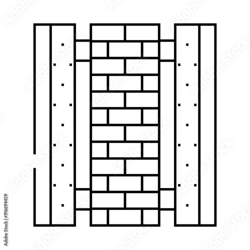 ready construction building material line icon vector. ready construction building material sign. isolated contour symbol black illustration