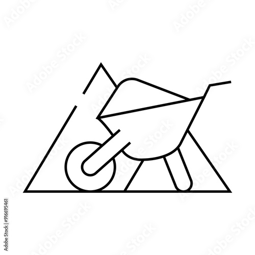 sand building material line icon vector. sand building material sign. isolated contour symbol black illustration