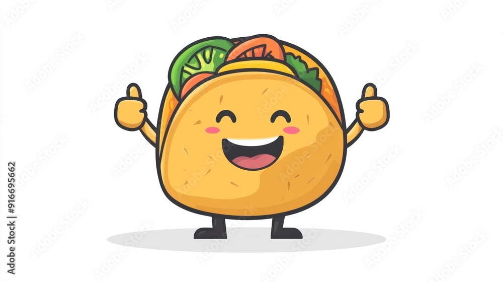 Happy Taco Mascot Illustration Happy Taco Mascot Illustration