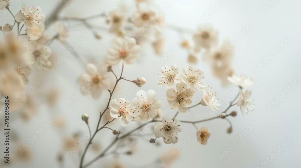 Delicate flowers emerging from a white exposure Delicate flowers emerging from a white exposure