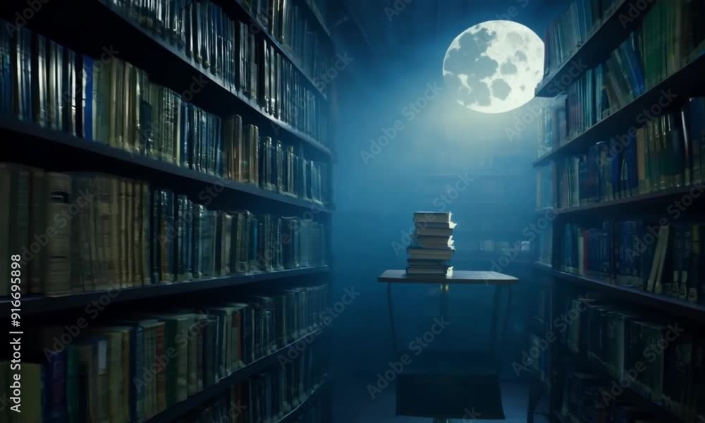 Comfortable library room animations and books arranged on well-organized shelves, Comfortable library room animations and books arranged on well-organized shelves,