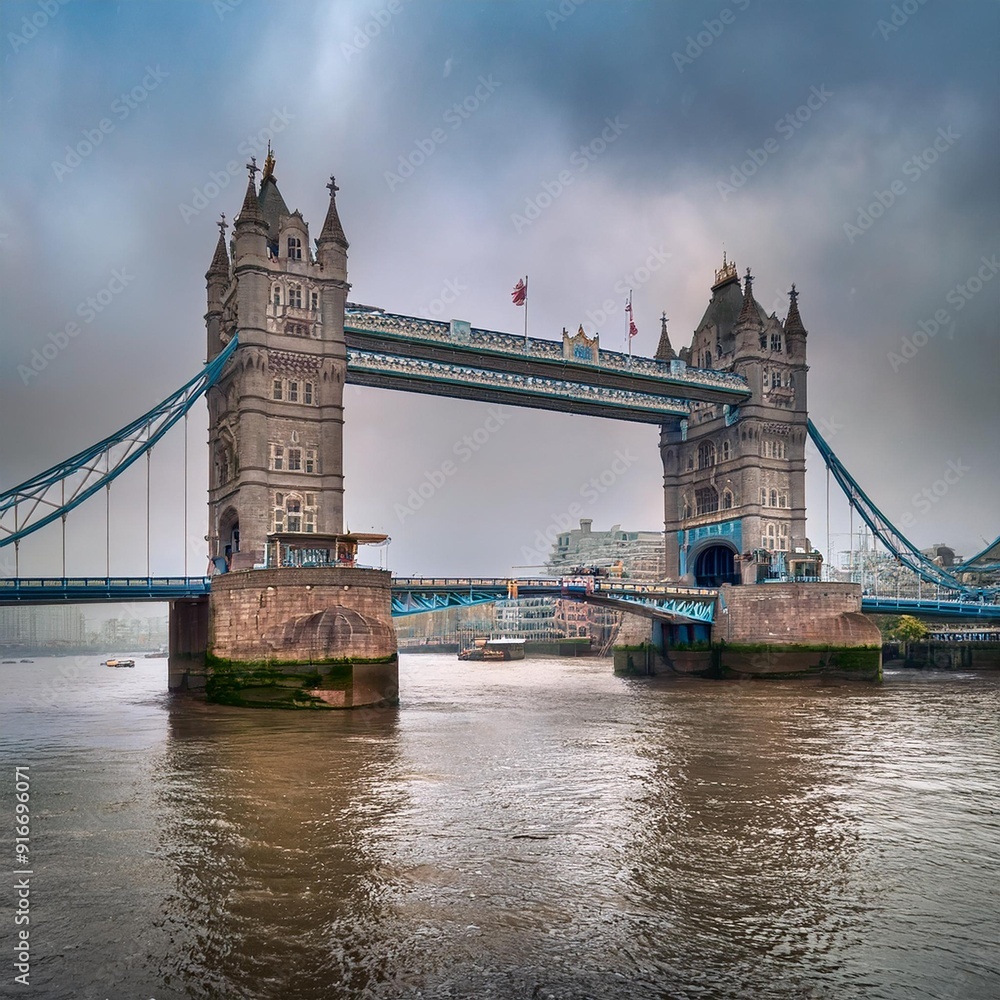 Fototapeta premium Tower Bridge in London, AI generated