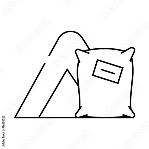 concrete building material line icon vector. concrete building material sign. isolated contour symbol black illustration