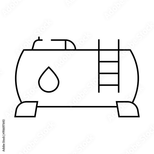 water building material line icon vector. water building material sign. isolated contour symbol black illustration