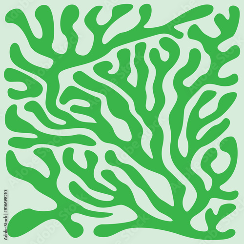 background of dense green coral plants art