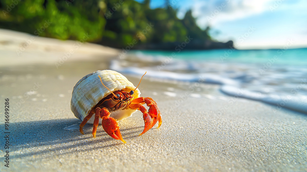 Obraz premium hermit crab on the beach