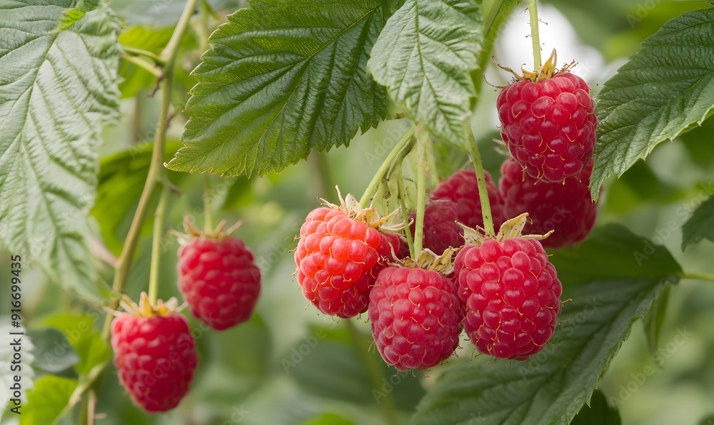 Fresh red raspberries, Generative AI Fresh red raspberries, Generative AI