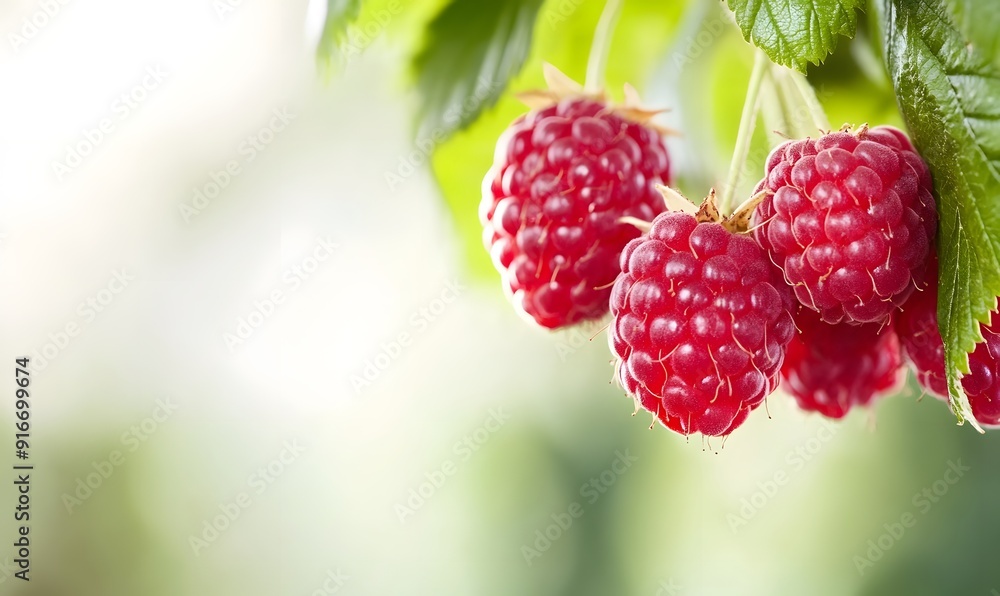 Fresh red raspberries, Generative AI Fresh red raspberries, Generative AI