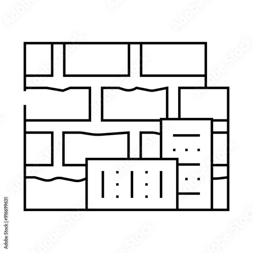 brick building material line icon vector. brick building material sign. isolated contour symbol black illustration