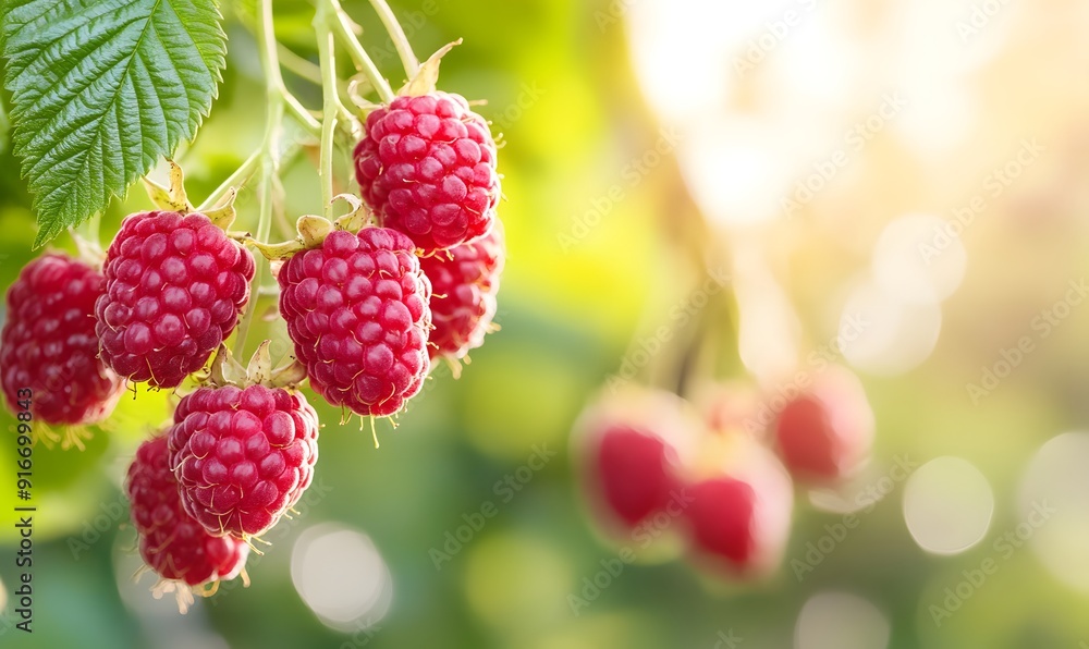 Fresh red raspberries, Generative AI Fresh red raspberries, Generative AI