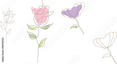 Web, lineart, logo design, minimalist,  boho logo, botanical logo, line art logo
