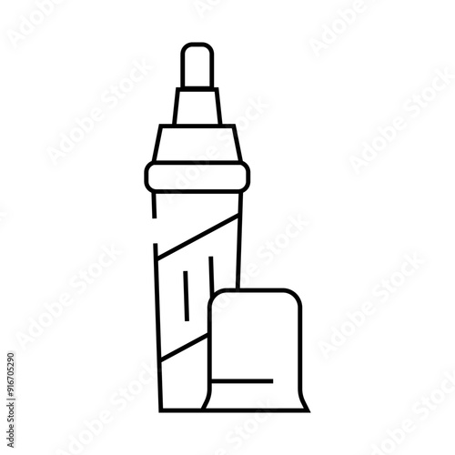 pencil for removing scratches line icon vector. pencil for removing scratches sign. isolated contour symbol black illustration