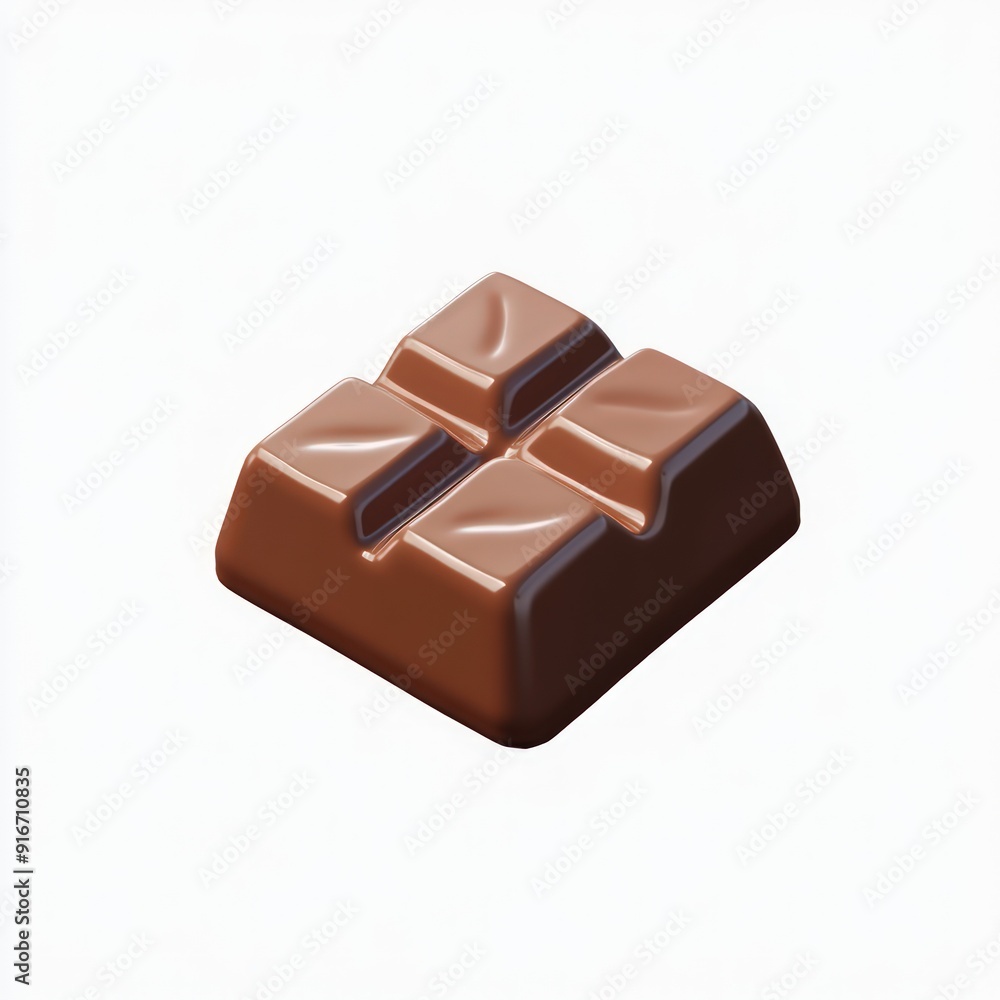 Fototapeta premium A Single Square Chocolate Bar