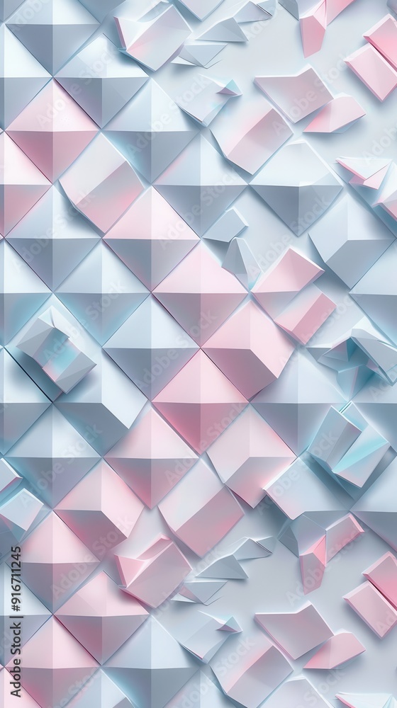 Fototapeta premium Abstract Geometric Pattern with Pink and Blue