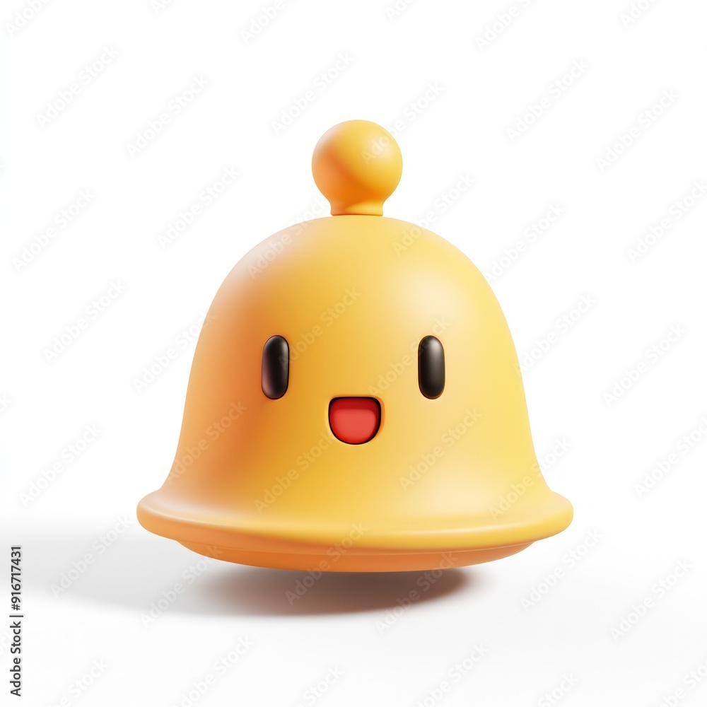 Fototapeta premium Cute 3D Rendered Bell with a Smile
