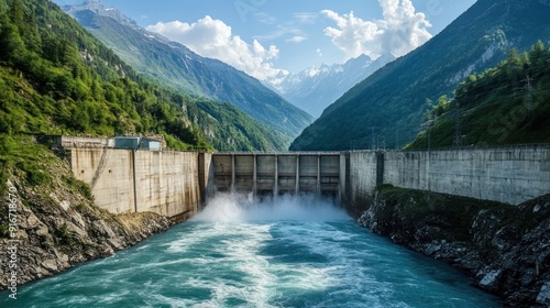 Dam and River in the Alps