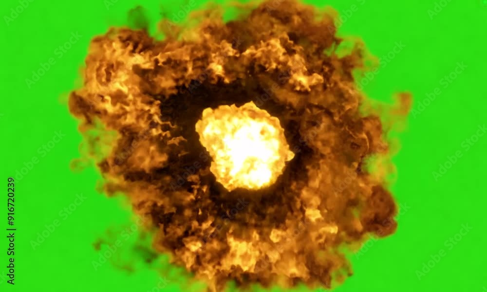 Fiery Explosion Green Screen: A dramatic and powerful explosion ...