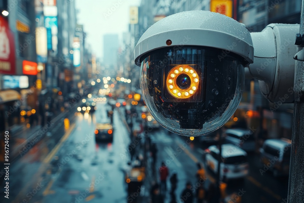 Fototapeta premium A camera on a road. Generative AI