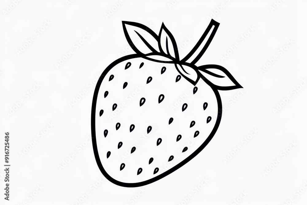 Simple Strawberry Line Art Simple Strawberry Line Art