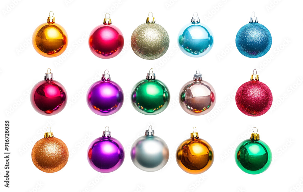 set of colorful christmas balls on white background set of colorful christmas balls on white background