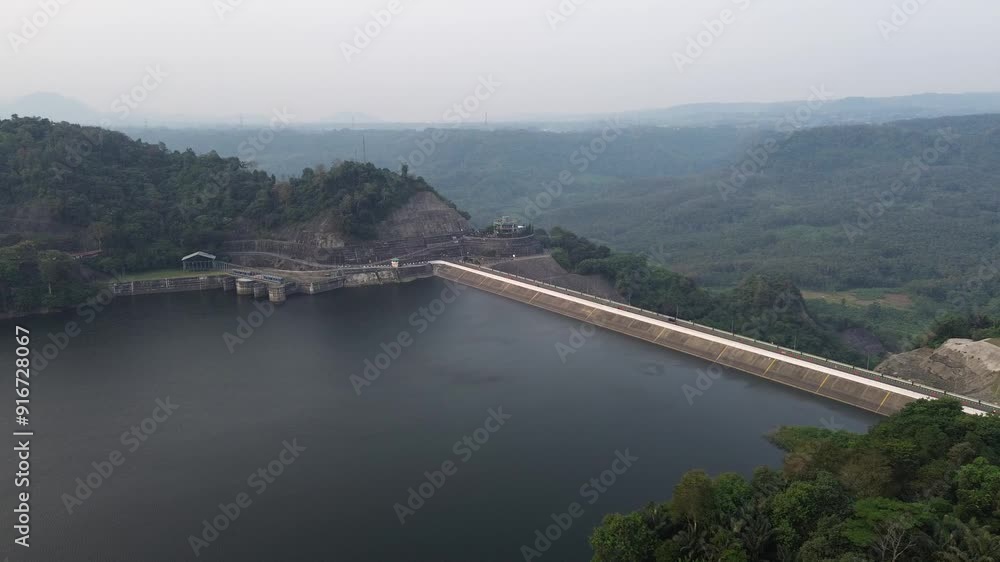 Dam with aerial view Dam with aerial view