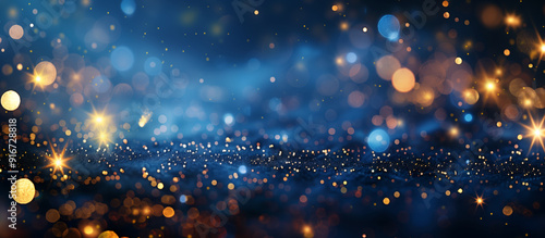 Abstract holidays background with blurred bokeh lights. Christmas and New Years background