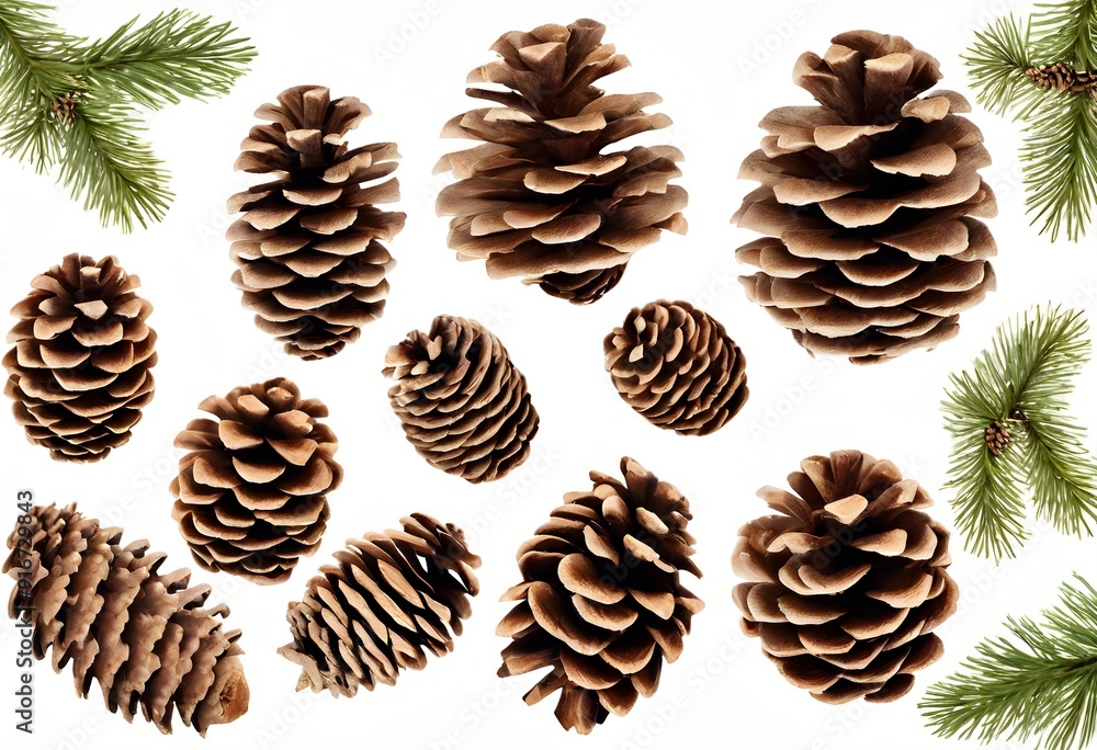 Pine Cones on a white background Pine Cones on a white background