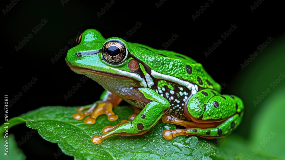 Obraz premium Northern Leopard Frog, Detailed And Vibrant