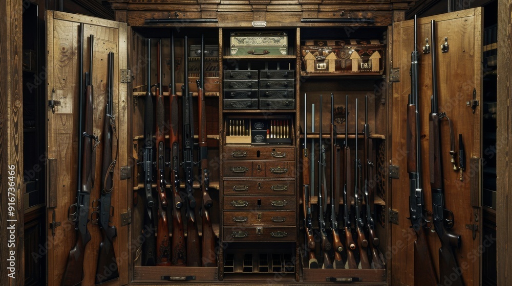 Wardrobe for weapons. safe storage of guns Wardrobe for weapons. safe storage of guns